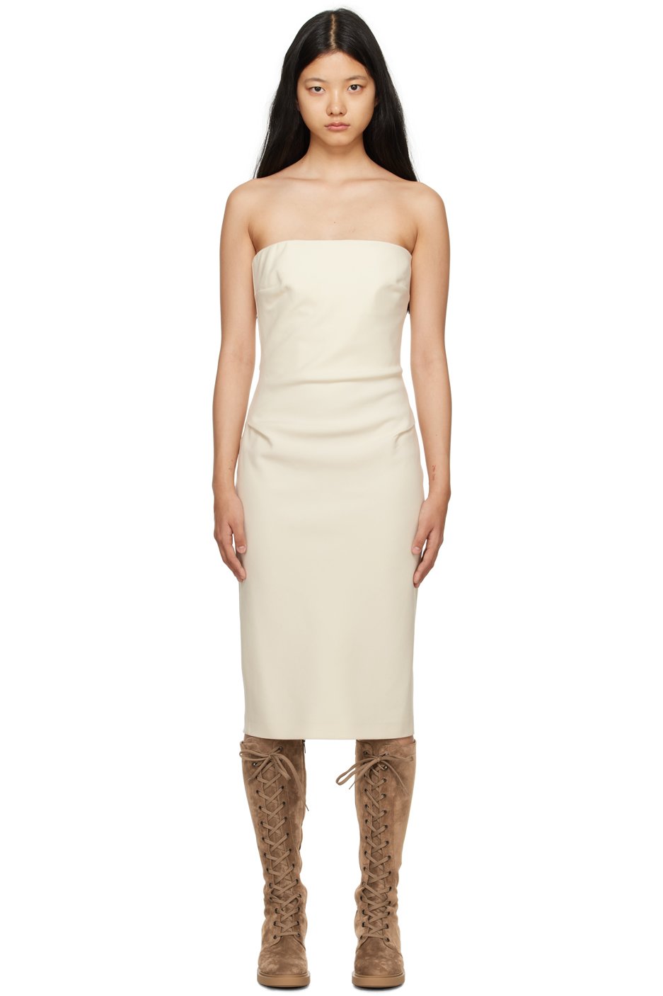 Max Mara - Robe midi Bernard blanc cassé