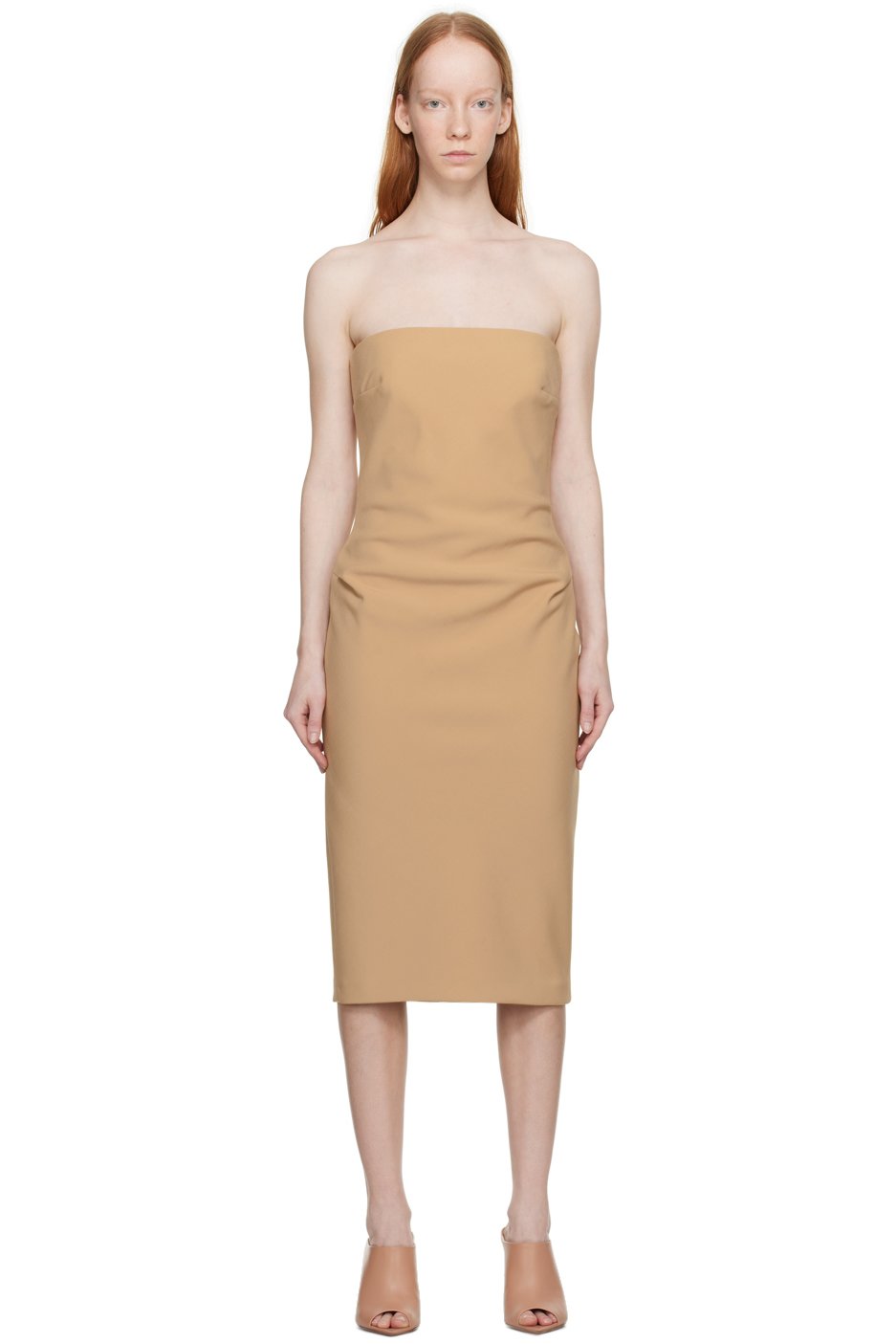 Max Mara - Robe midi Bernard beige