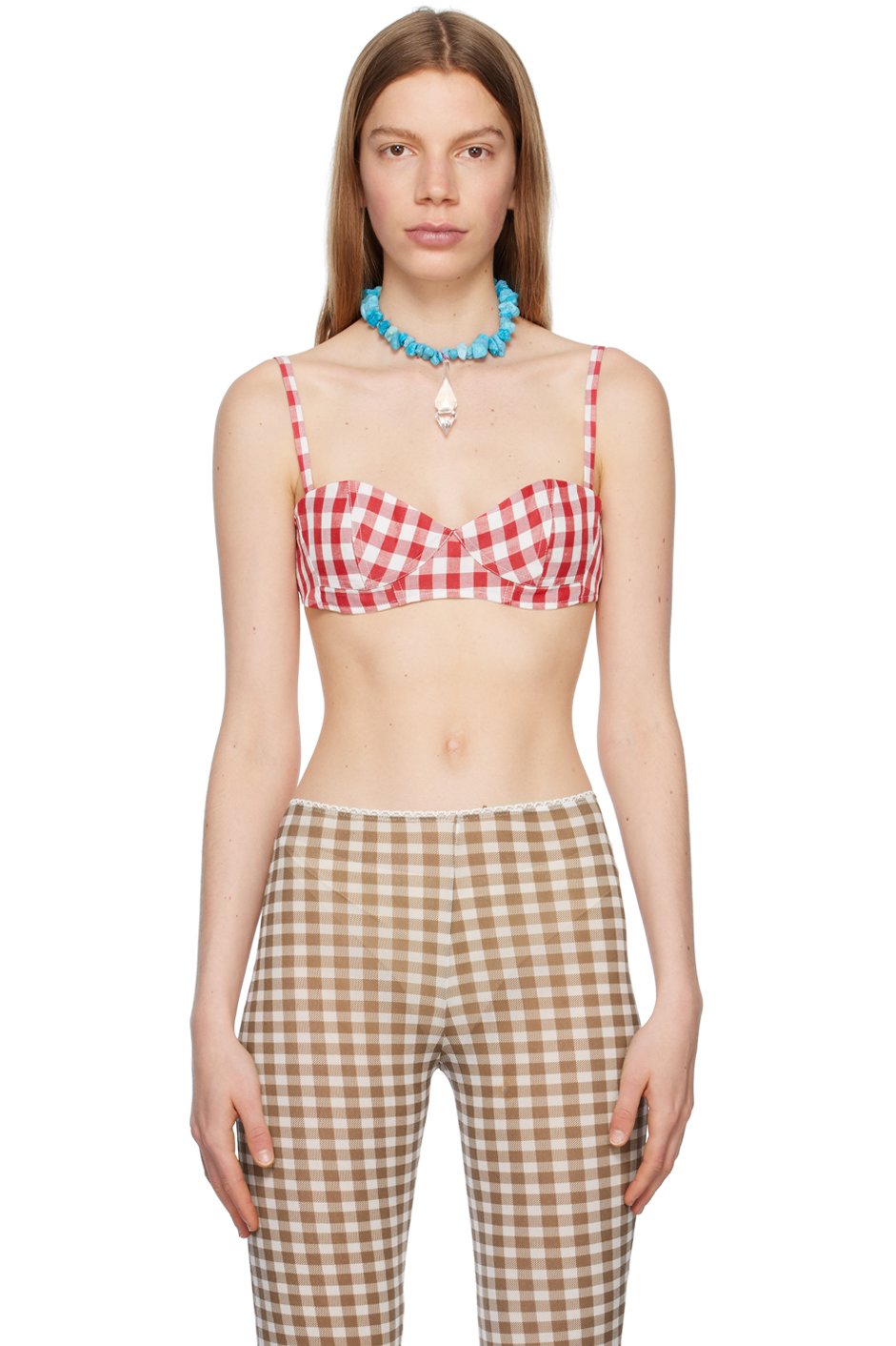 Acne Studios - Soutien-gorge rouge à encolure en cœur
