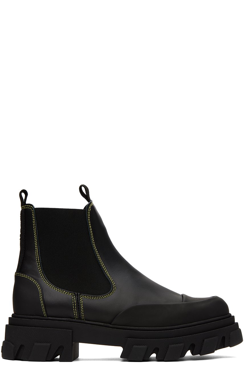 GANNI - Black Stitching Chelsea Boots