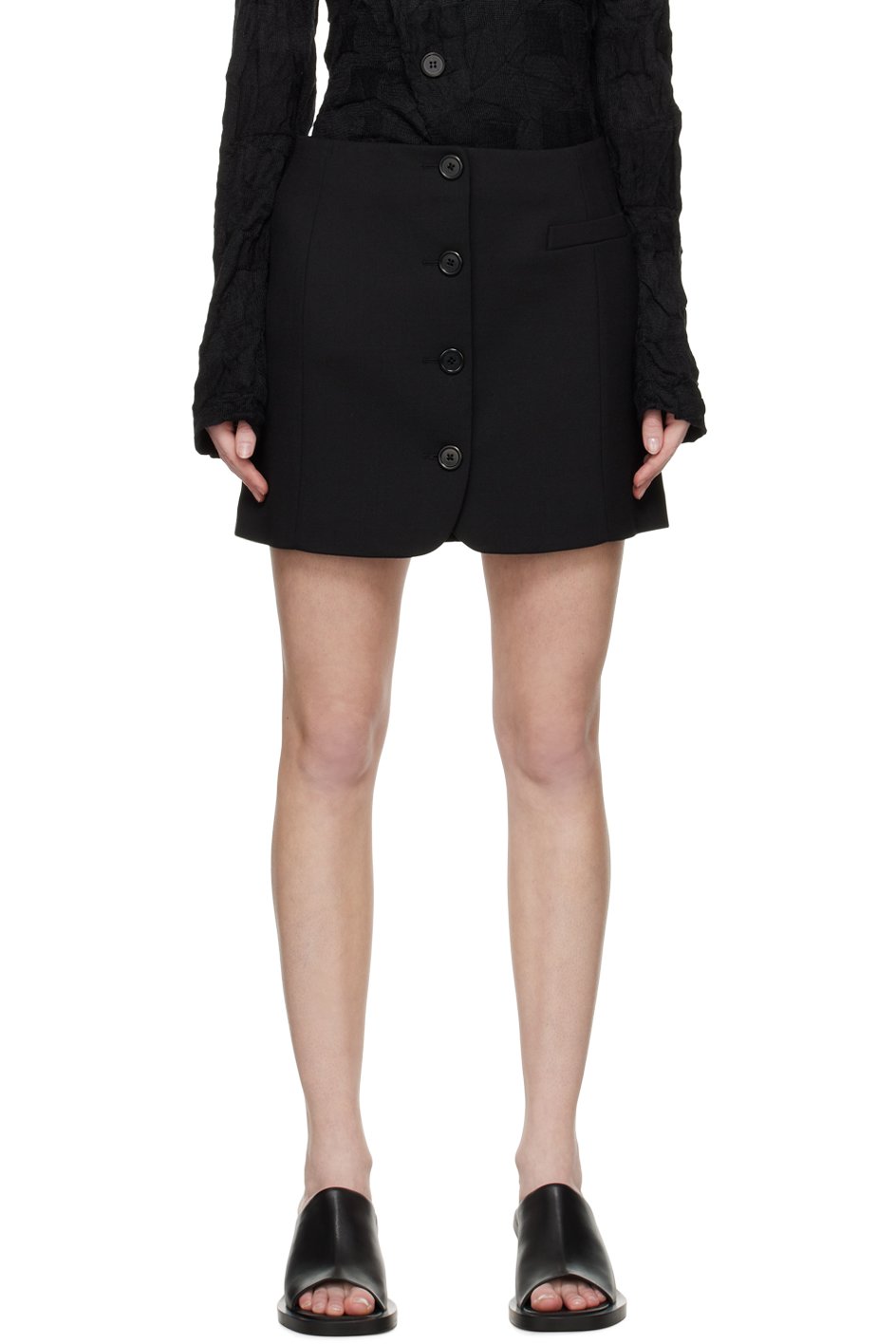 Helmut Lang - Minijupe de style veston noire