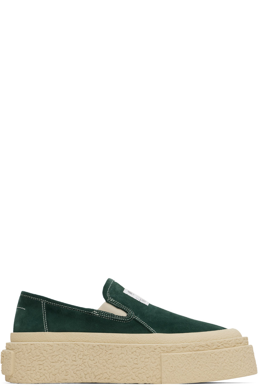 MM6 Maison Margiela - Green Platform Slip-On Sneakers