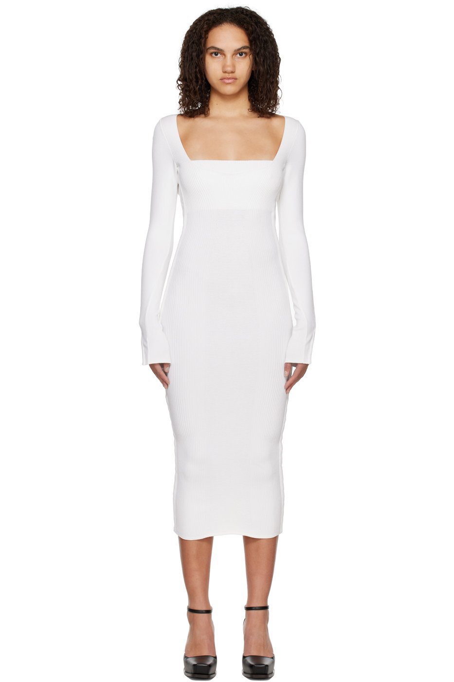 Anna October - Robe midi Collette blanc cassé