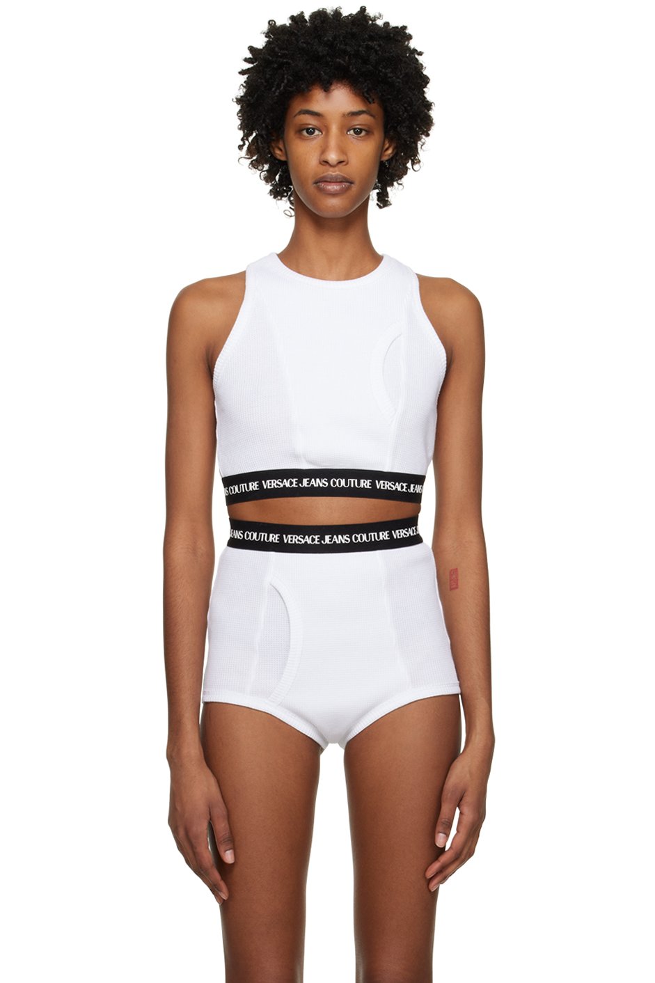 Versace Jeans Couture - Débardeur blanc à logo contrecollé