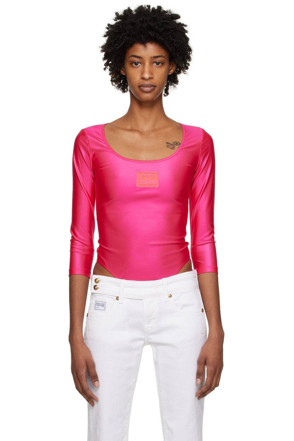 Versace Jeans Couture - Justaucorps rose à écusson