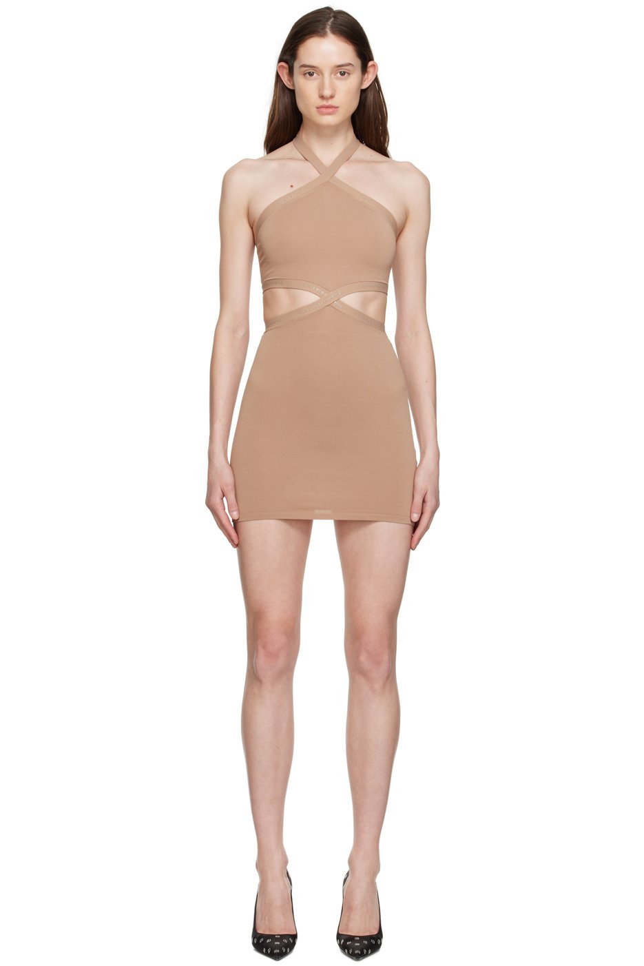 alexanderwang.t - 驼色绕颈连衣裙