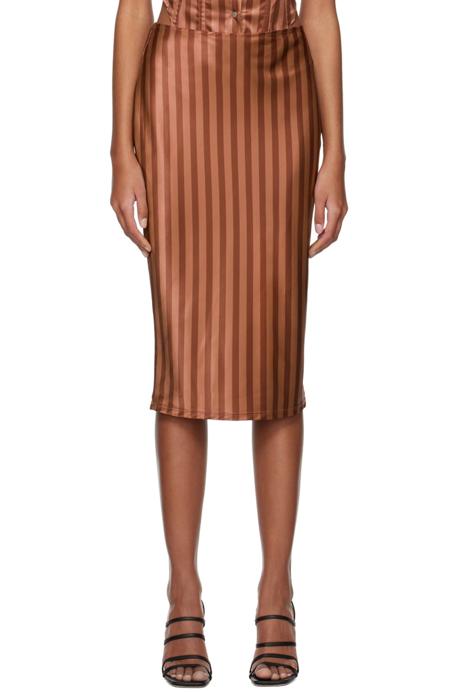 Miaou - Jupe midi Verona brune exclusive à SSENSE – Work Capsule