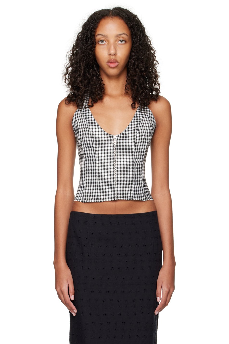 Miaou - Corset Valda noir et blanc exclusif à SSENSE – Work Capsule