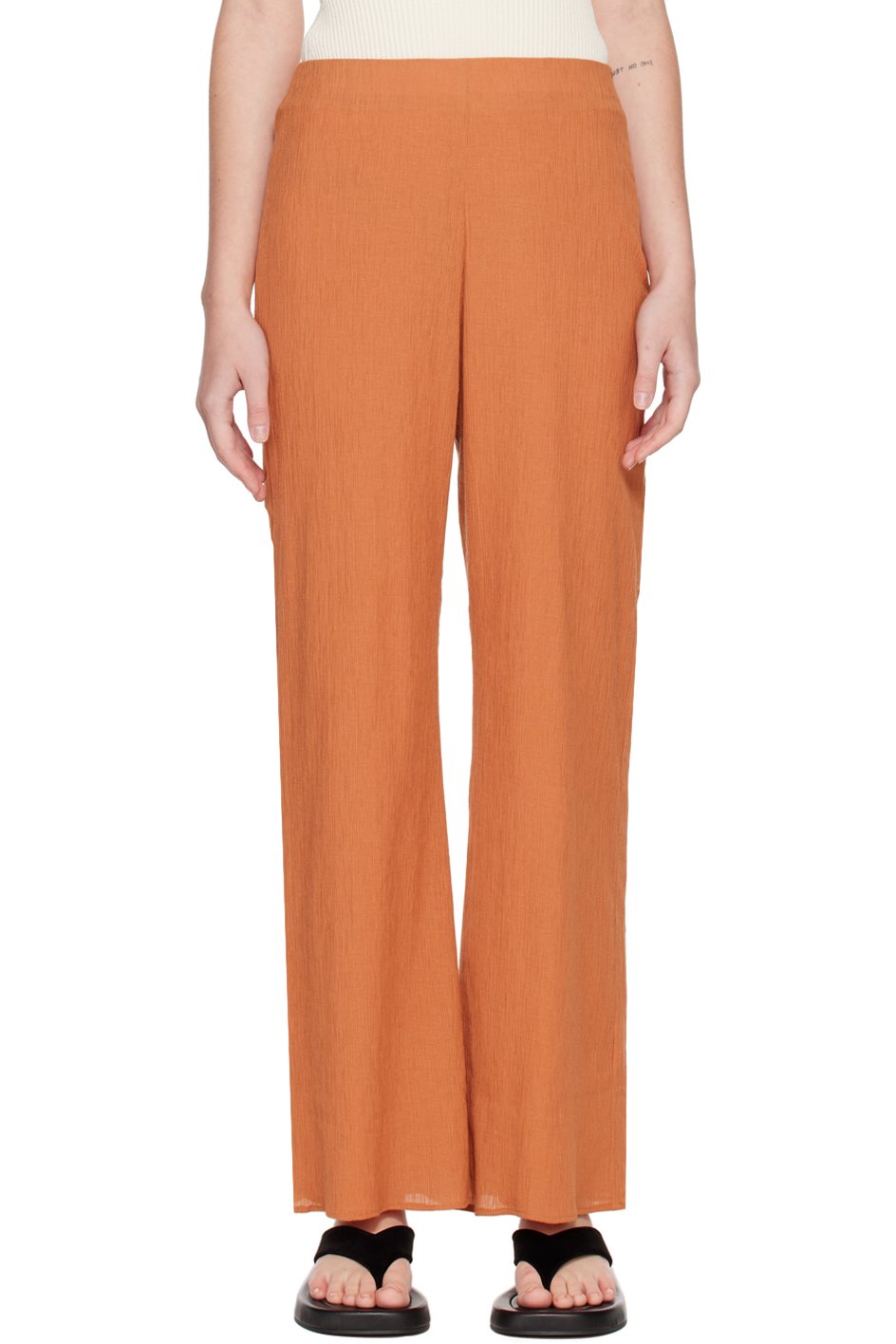 Missing You Already - Orange Textured Lounge Pants