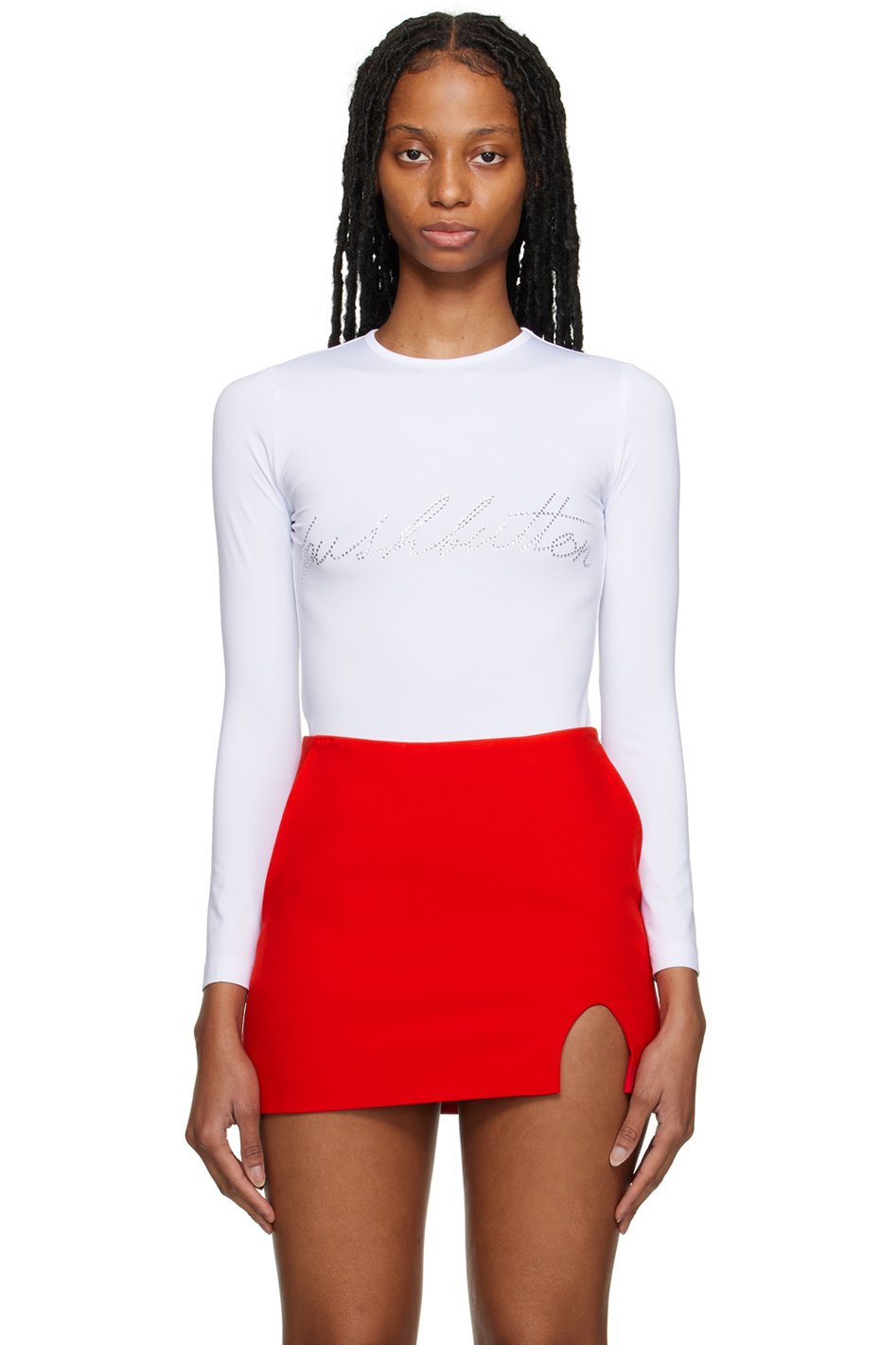 Pushbutton - White Crystal Long Sleeve T-Shirt