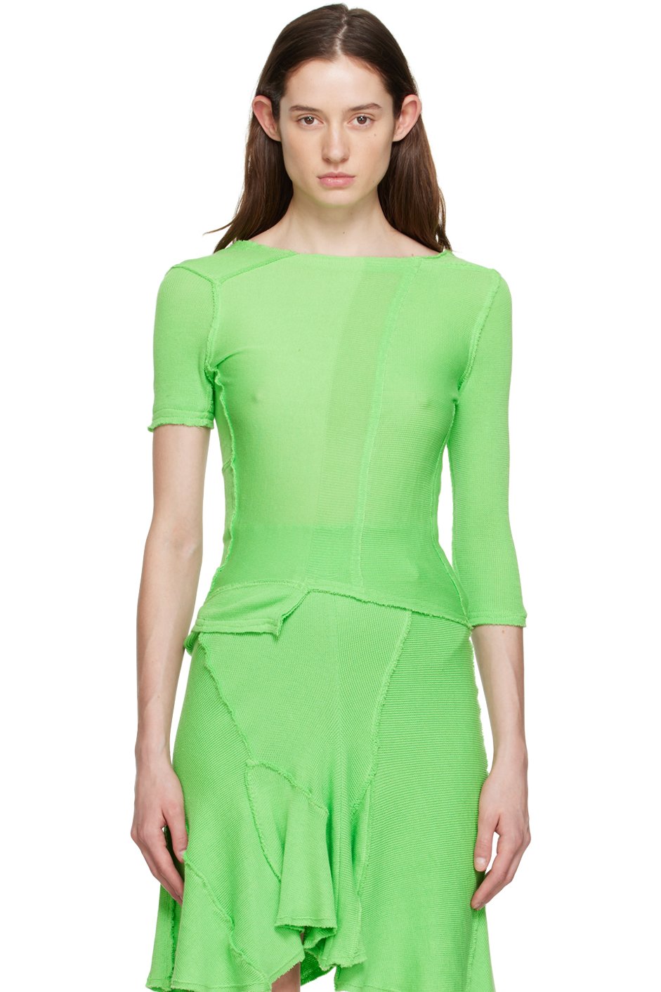 Talia Byre - T-shirt asymétrique vert