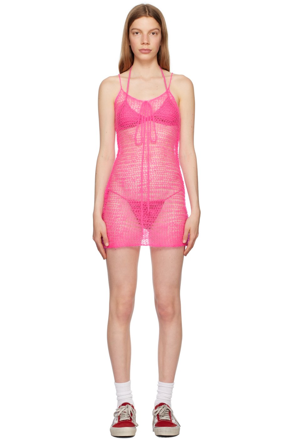 ERL - Robe courte rose à boucle