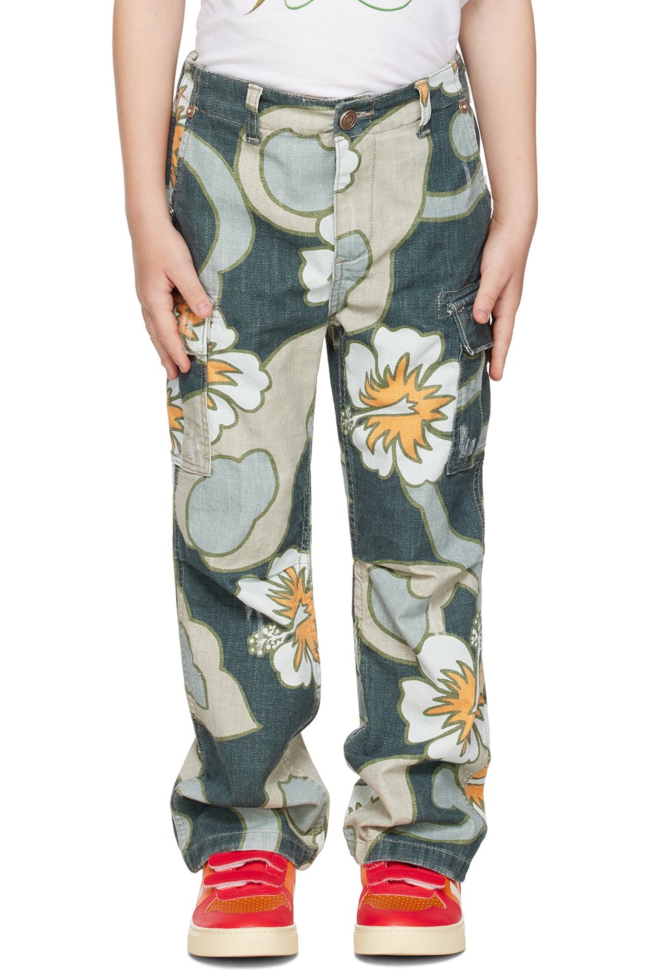 ERL - Kids Gray Graphic Cargo Pants
