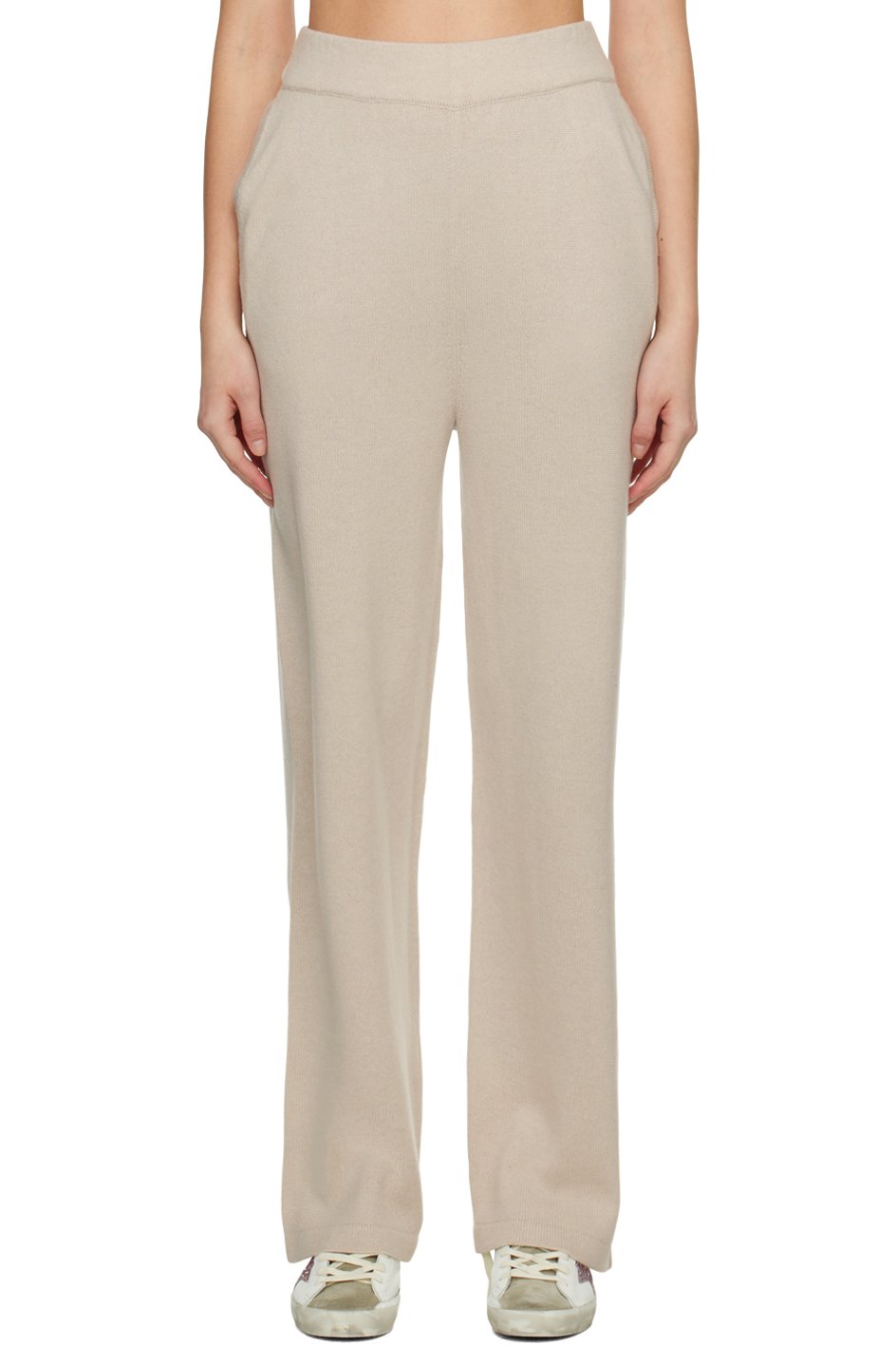 Golden Goose - Pantalon de détente beige à écusson