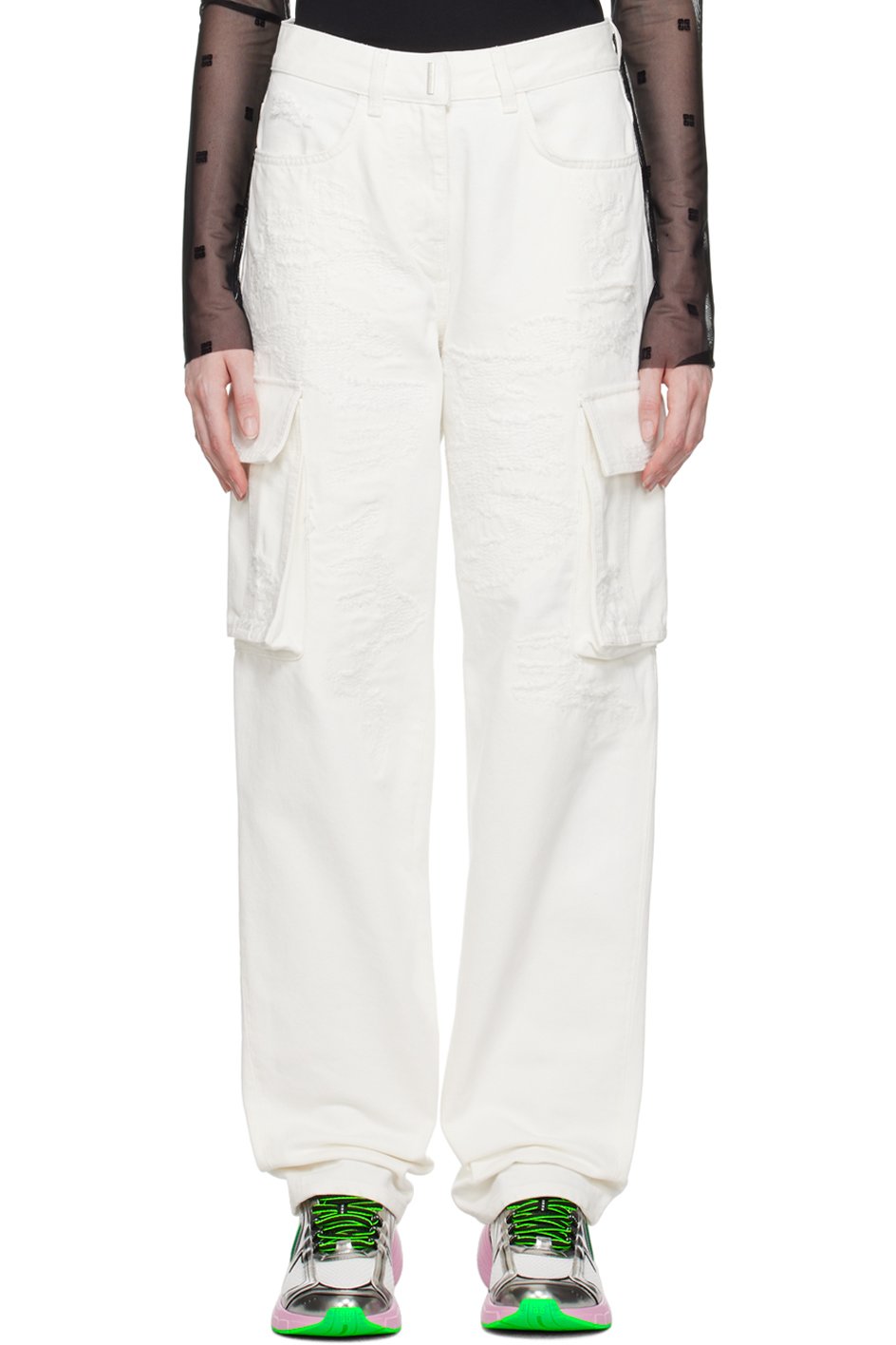 Givenchy - White Oversized Cargo Pants
