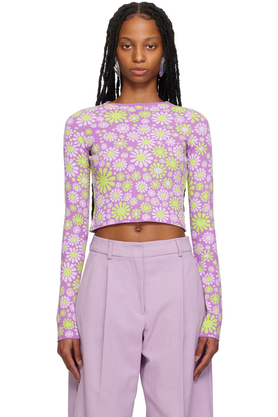 Sportmax - T-shirt à manches longues Fiorito mauve