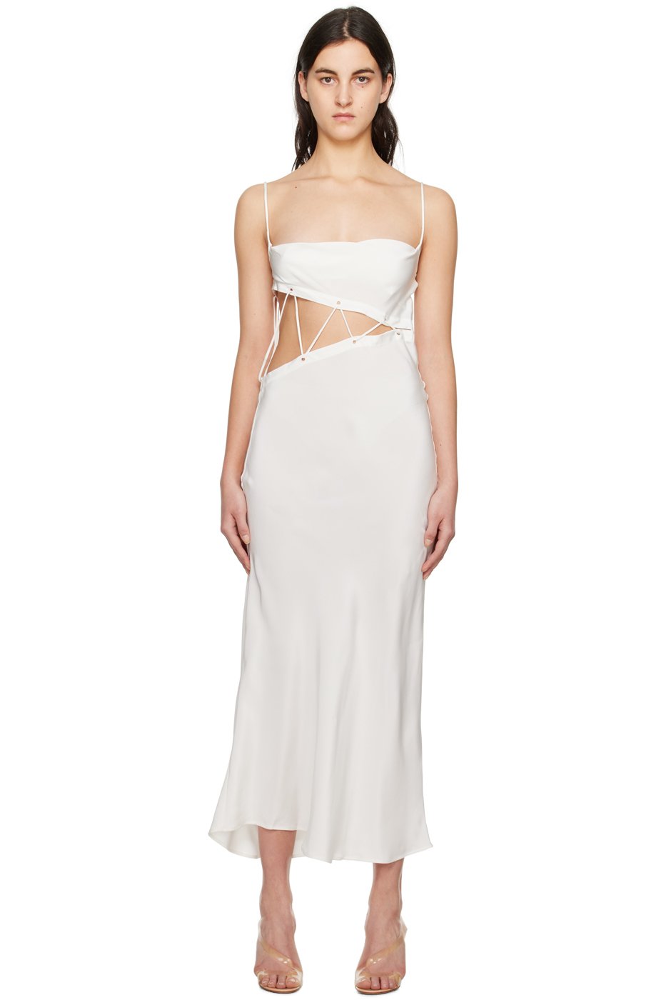 Christopher Esber - Robe midi blanche à découpe