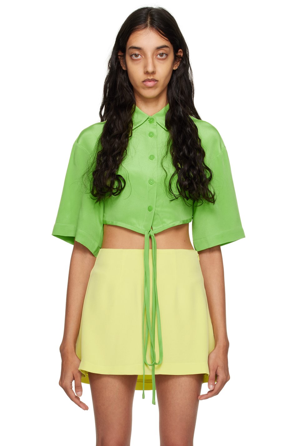 Christopher Esber - Chemise écourtée verte