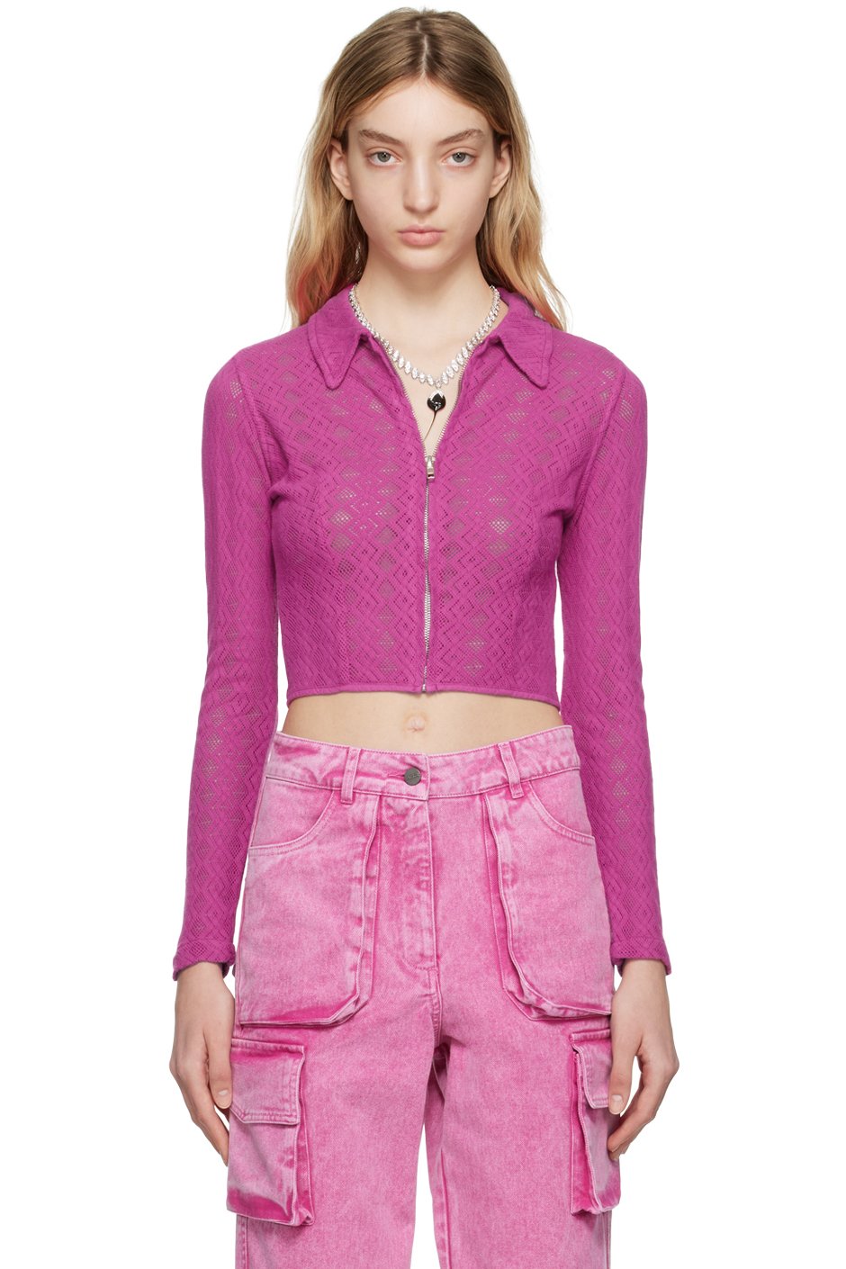 AGR - Chemise rose à glissière