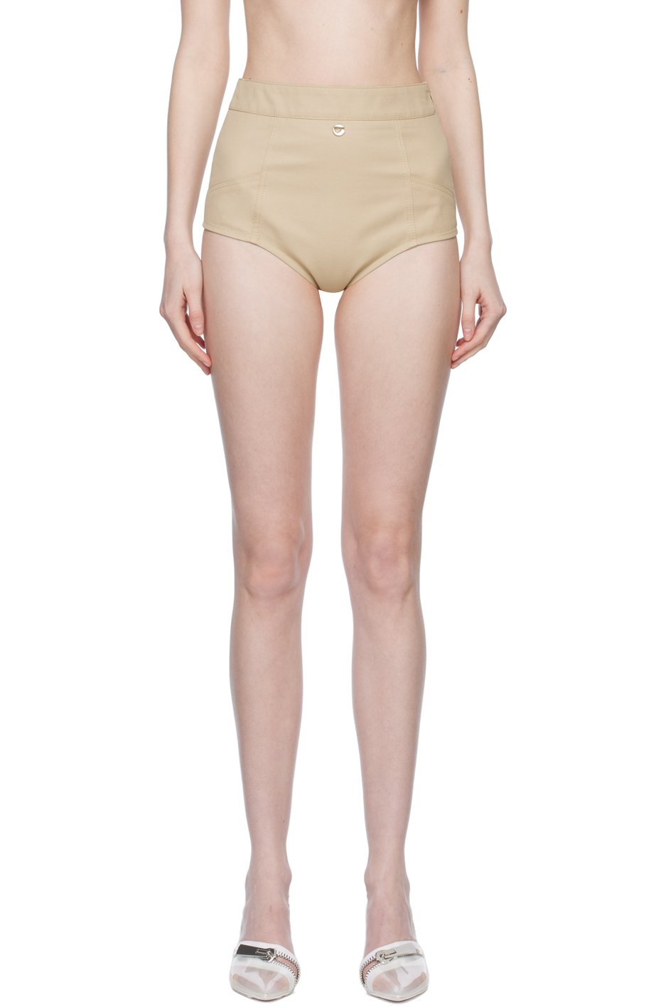 Coperni - Short beige à ferrure à logo