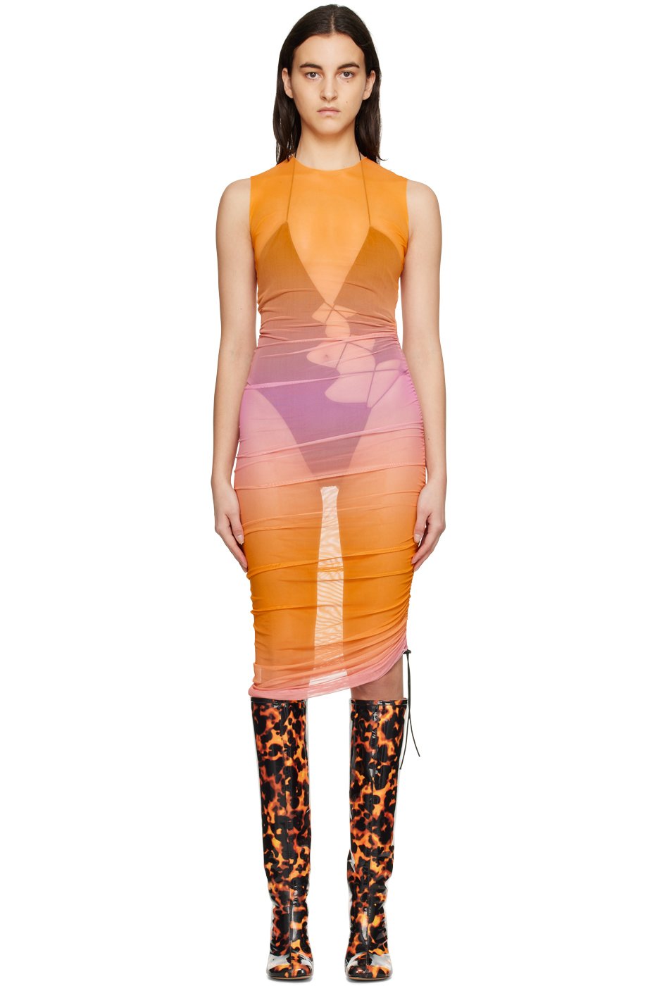 Louisa Ballou - Robe midi Heatwave orange