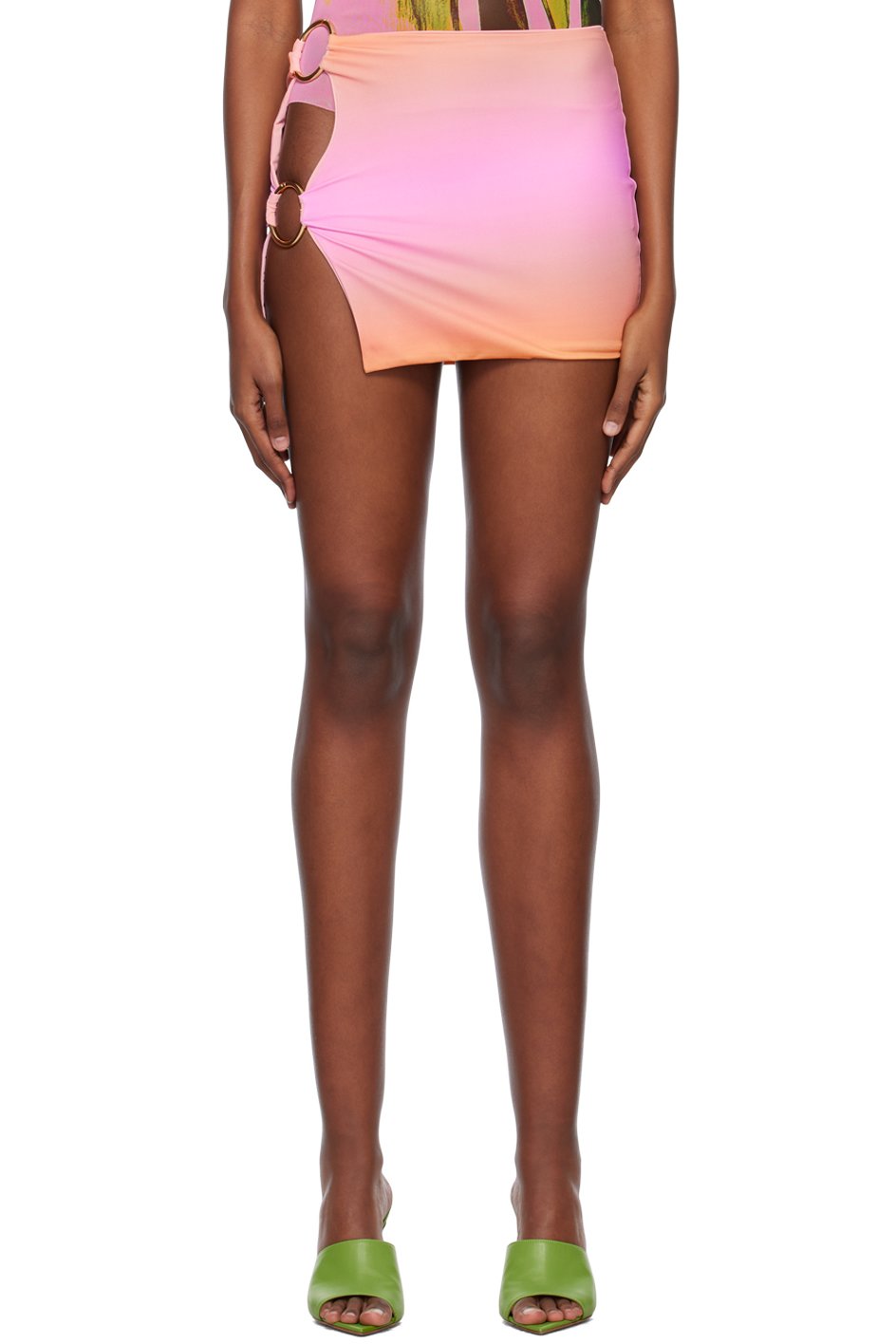 Louisa Ballou - Jupe cache-maillot rose à anneaux