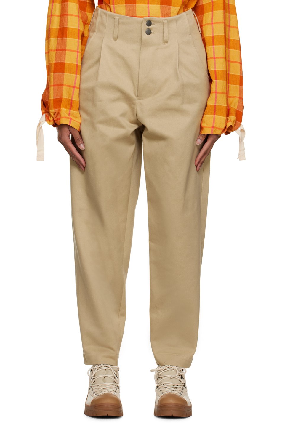 Nicholas Daley - Pantalon beige à plis