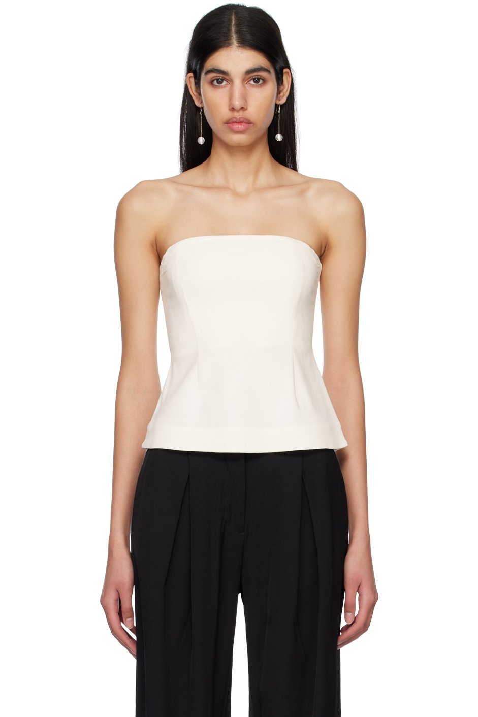 Co - Bustier blanc à encolure droite
