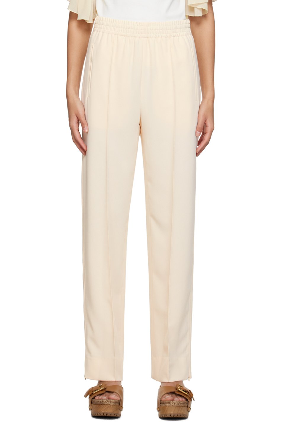 See by Chloé - Pantalon City Fluid blanc cassé