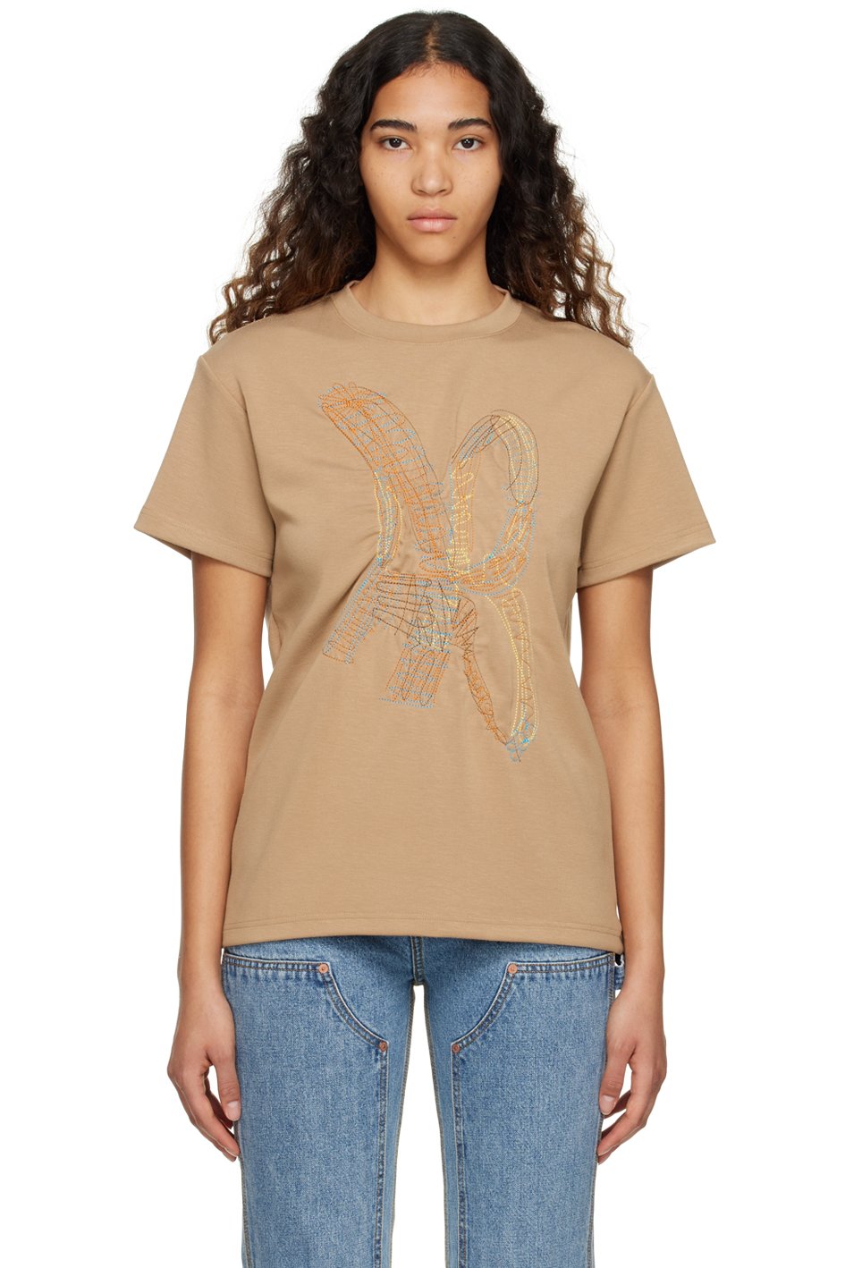 Andersson Bell - Tan "AB" Embroidered T-Shirt