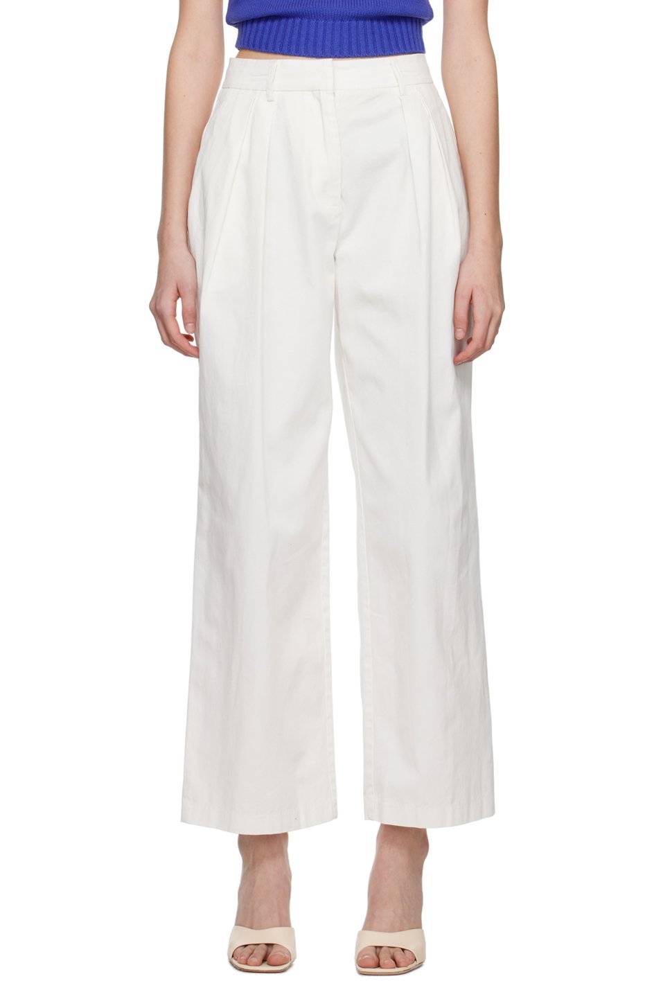 Staud - Pantalon Luisa blanc cassé