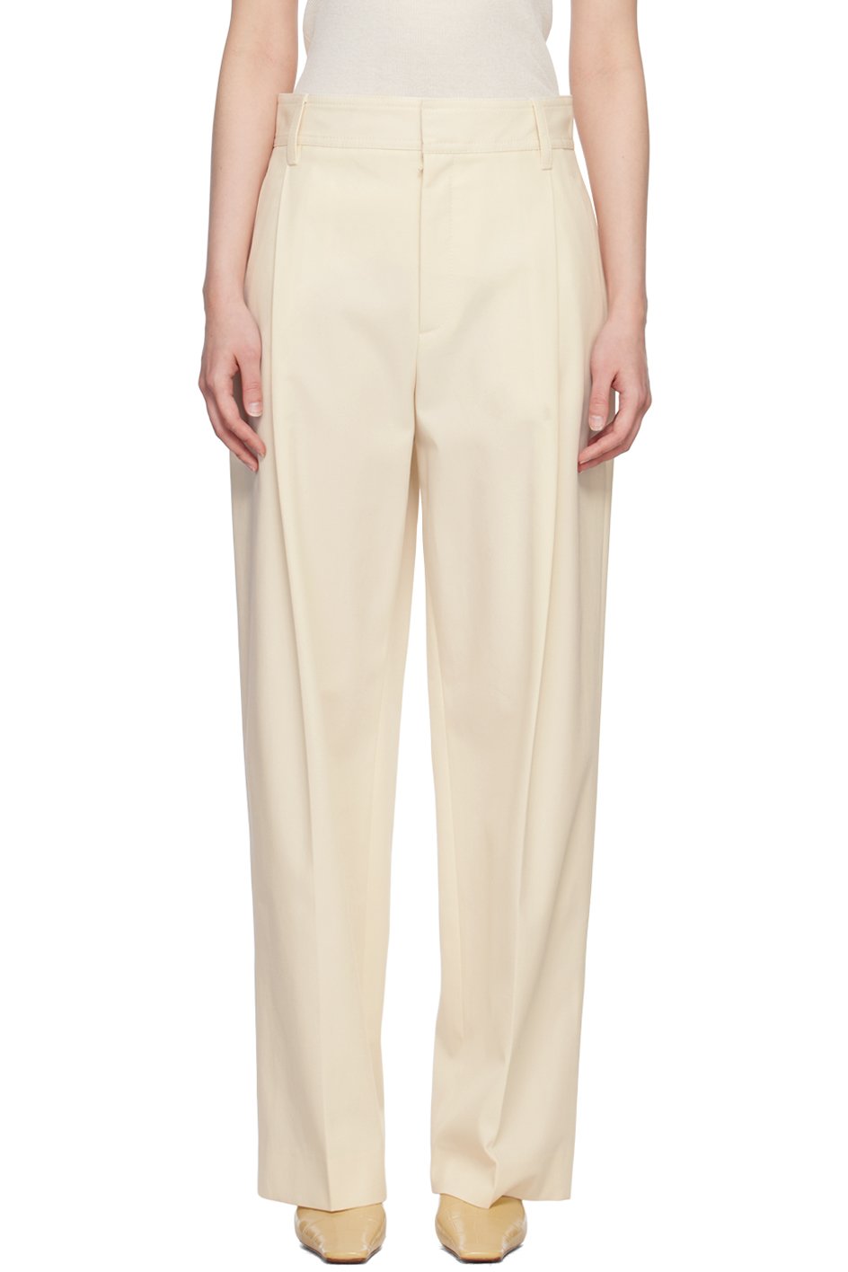 Maria McManus - Pantalon blanc cassé à plis