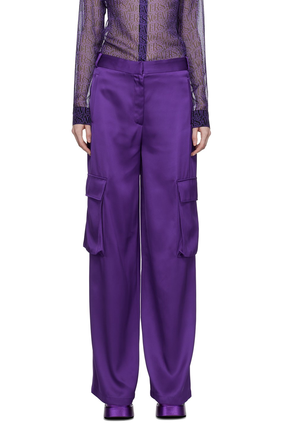 Versace - Pantalon ample mauve