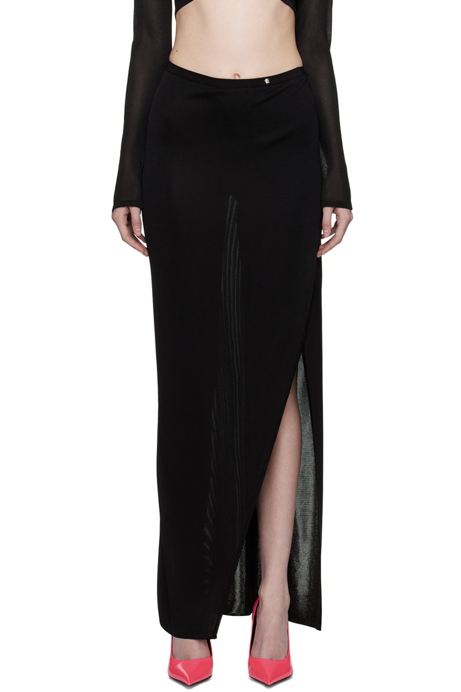 Versace - Jupe longue noire à fente
