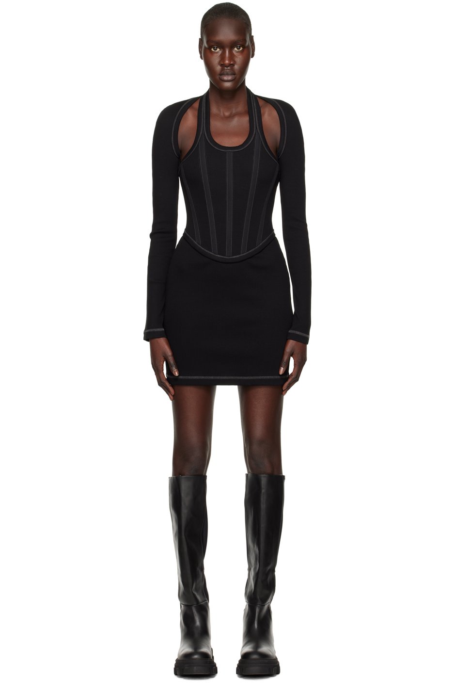 Dion Lee - Robe courte de style corset modulaire noire