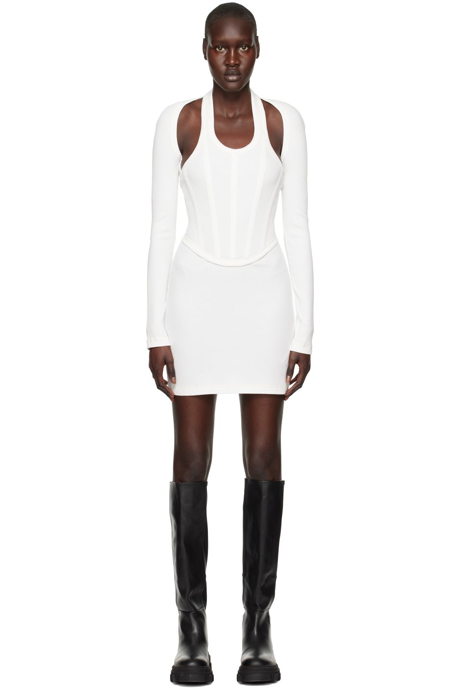 Dion Lee - Robe courte de style corset modulaire blanche