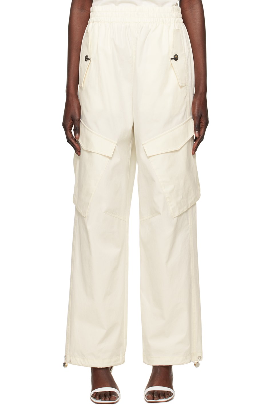 Dion Lee - Pantalon blanc cassé à agrafes et œillets