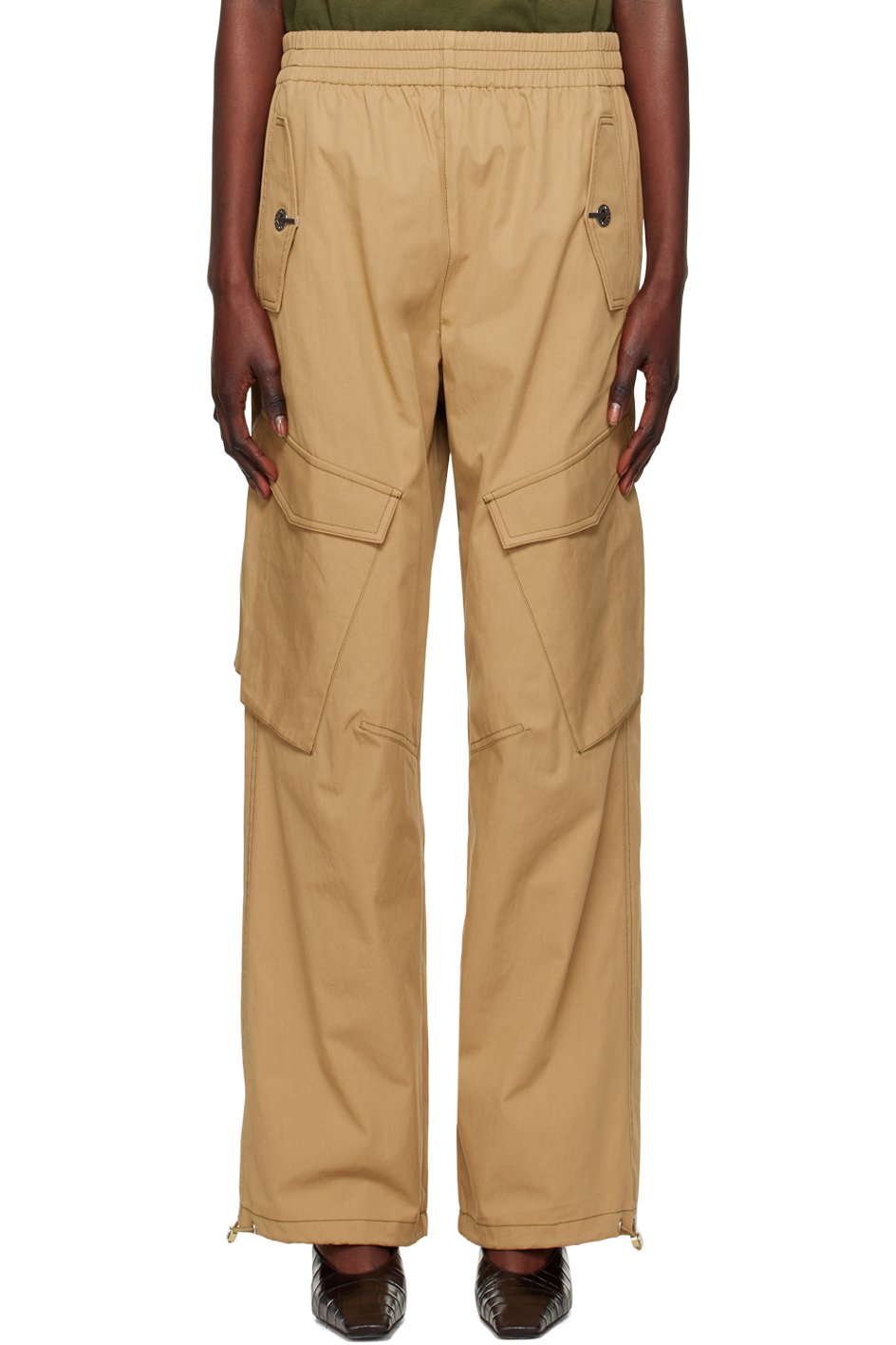 Dion Lee - Pantalon kaki à agrafes et œillets