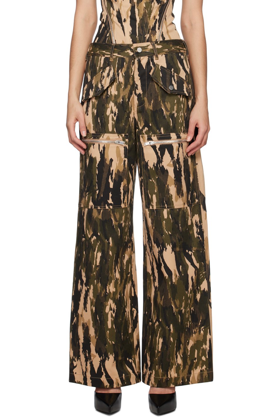 Dion Lee - Pantalon décontracté beige à poches