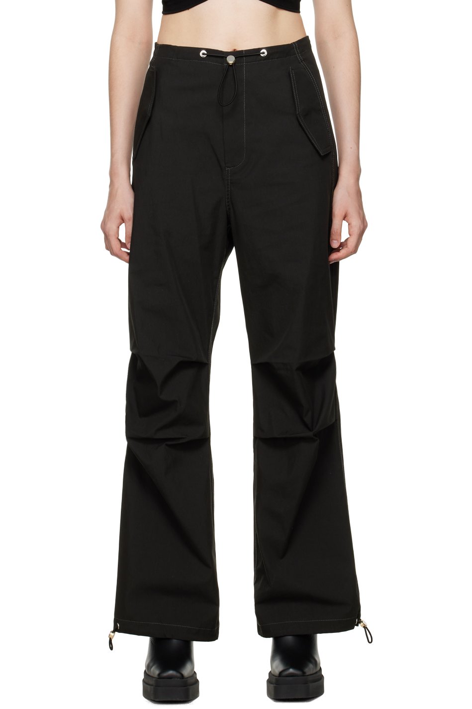 Dion Lee - Pantalon noir en tissu à parachute à barillets
