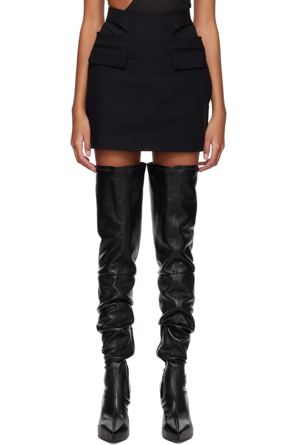 Dion Lee - Minijupe noire à boucle à ardillon
