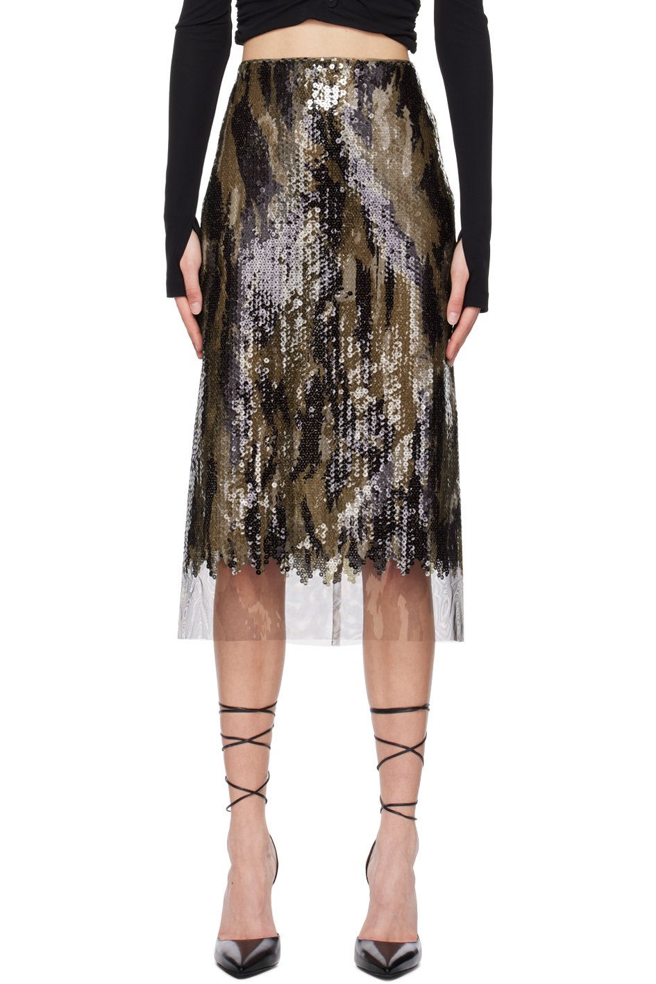 Dion Lee - Jupe midi Horizon brune