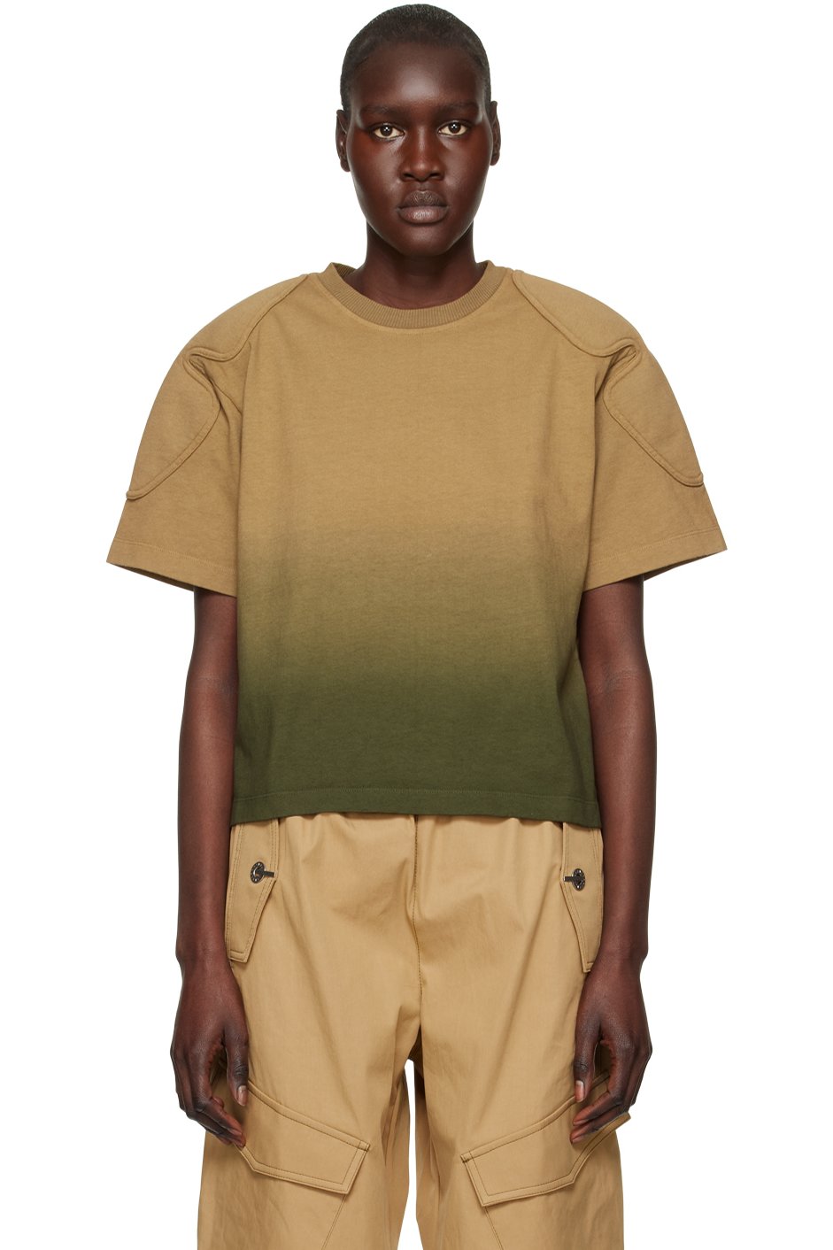 Dion Lee - T-shirt dégradé kaki