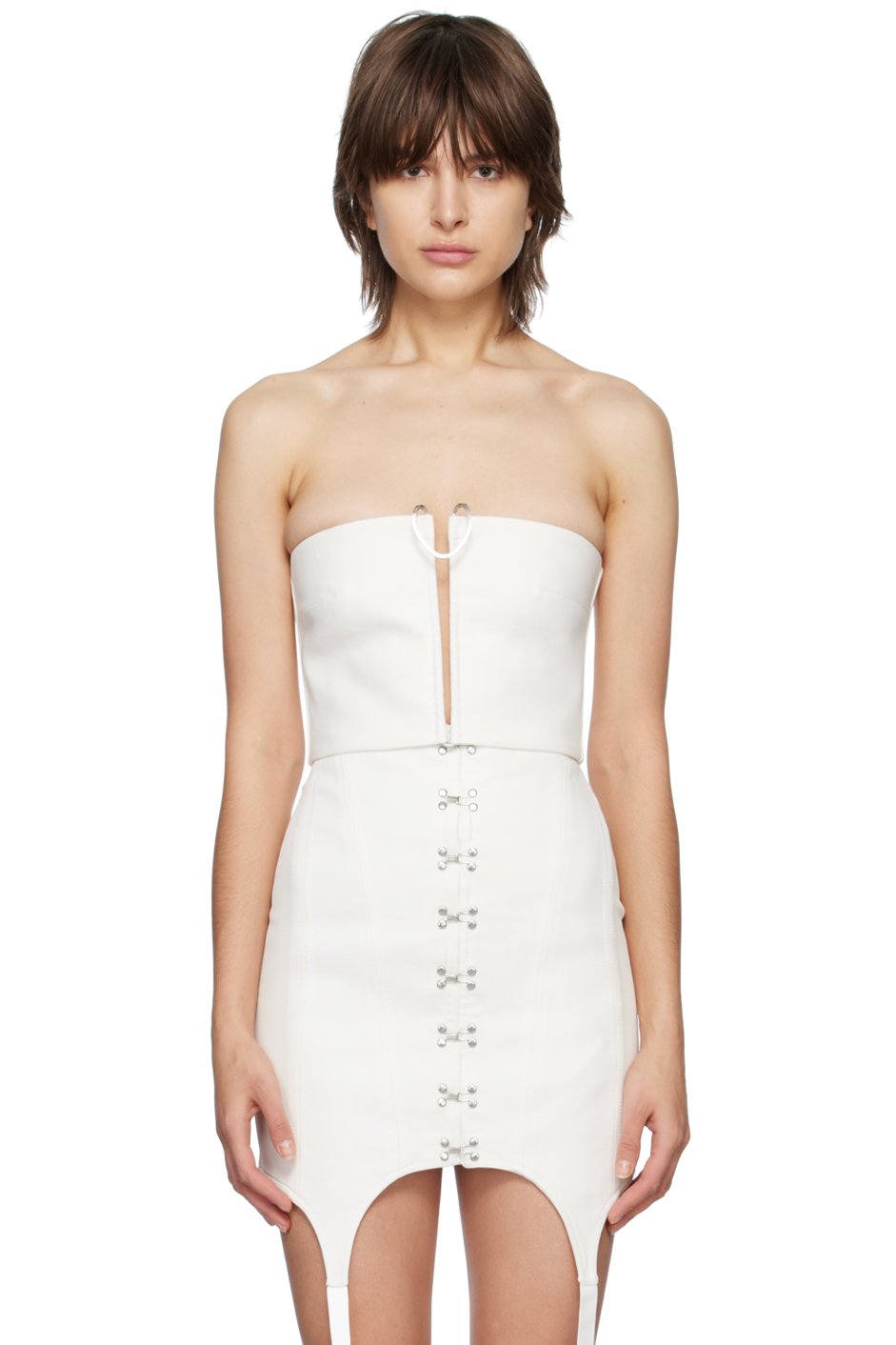 Dion Lee - Haut bandeau blanc à assemblage Mobius
