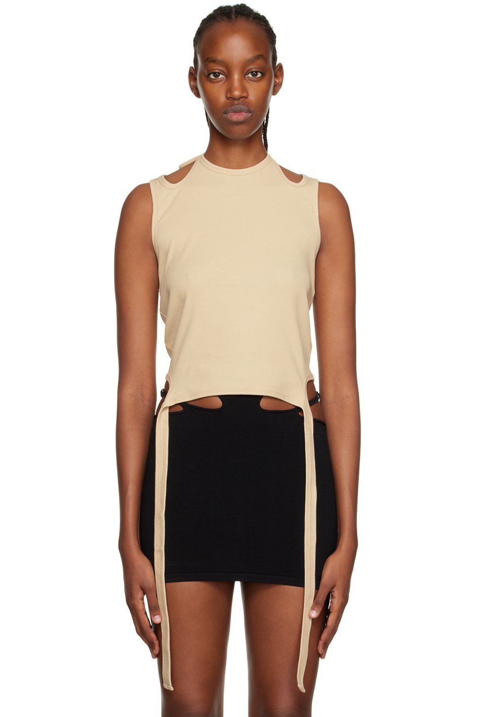 Dion Lee - Débardeur beige à corsage bain de soleil