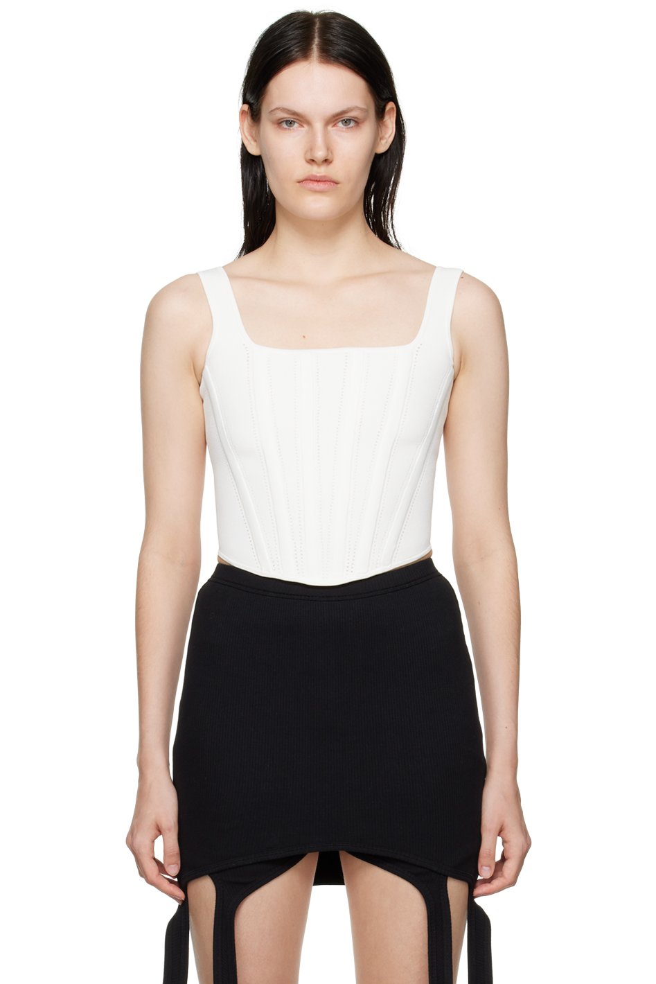 Dion Lee - Débardeur de style corset blanc en pointelle