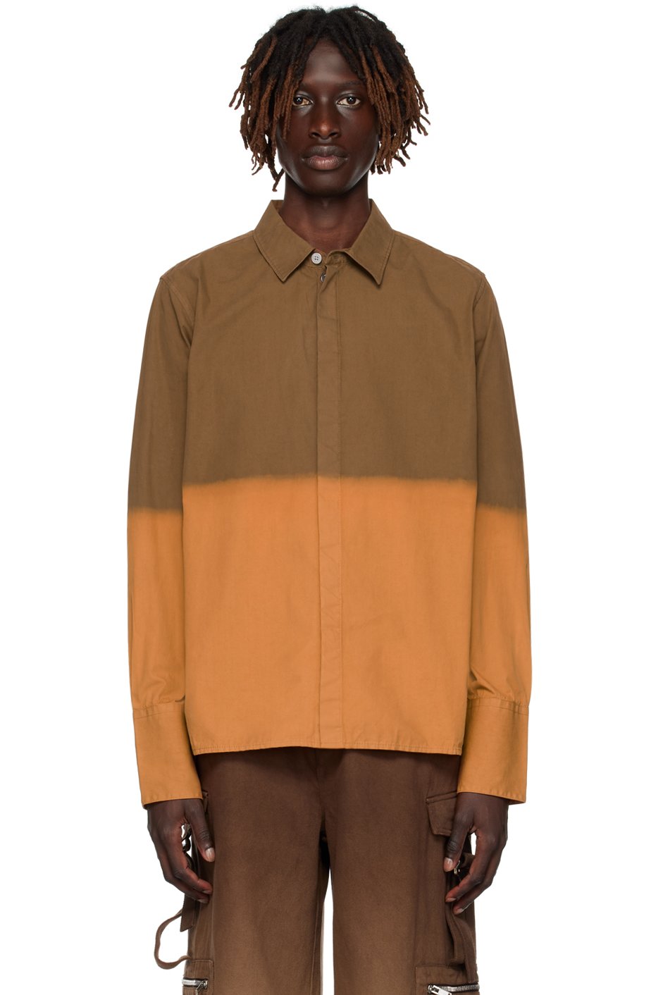 Dion Lee - ブラウン&オレンジ Sunfade シャツ