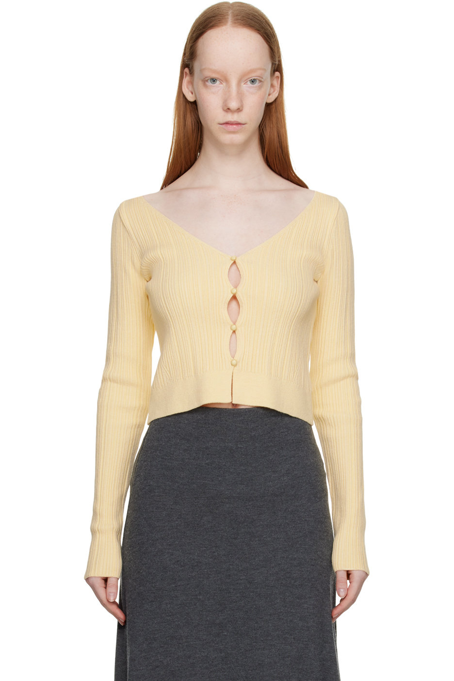 LVIR - Yellow V-Neck Cardigan
