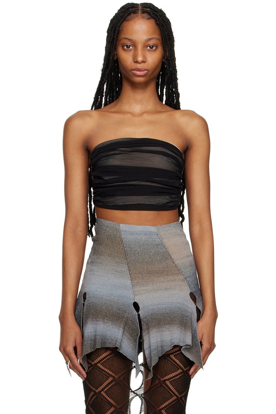 Rui - Black Gathered Tube Top