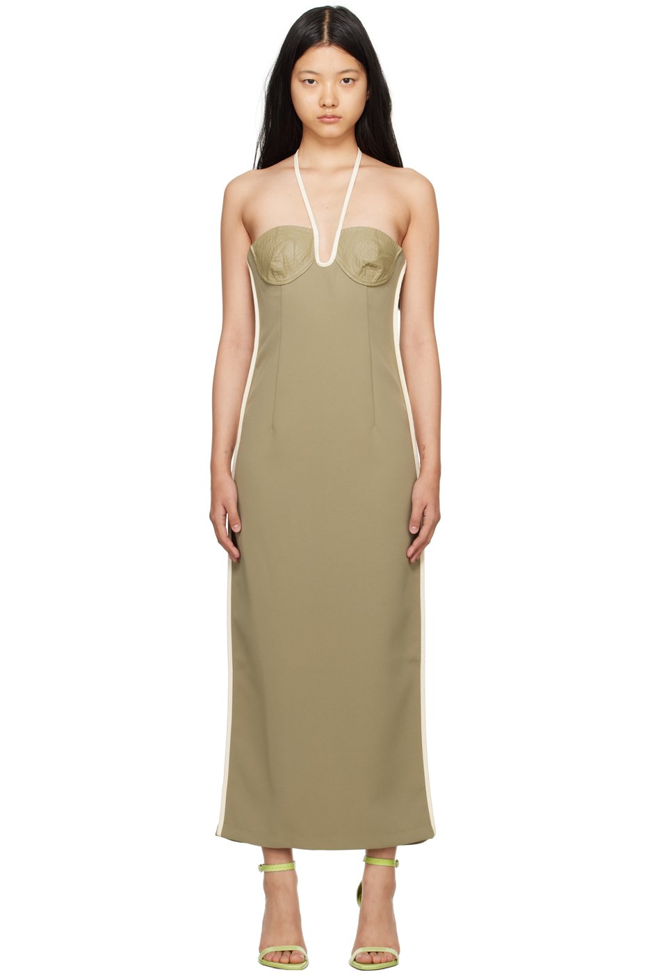 Paris Georgia - Robe midi Nassia kaki